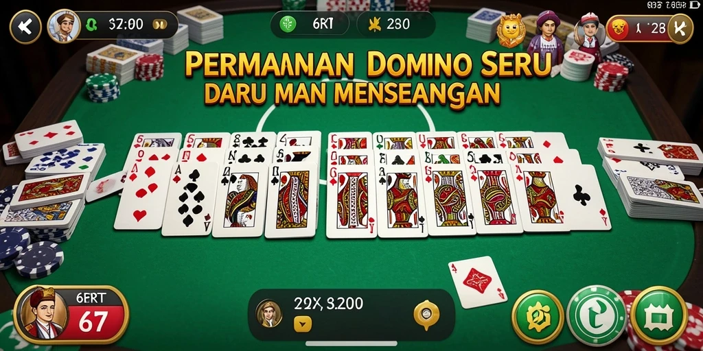 Gameplay menarik dari 6RT menampilkan kartu domino yang seru.
