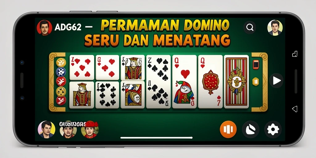 Tampilan gameplay Domino yang menarik dan interaktif di ADG62.