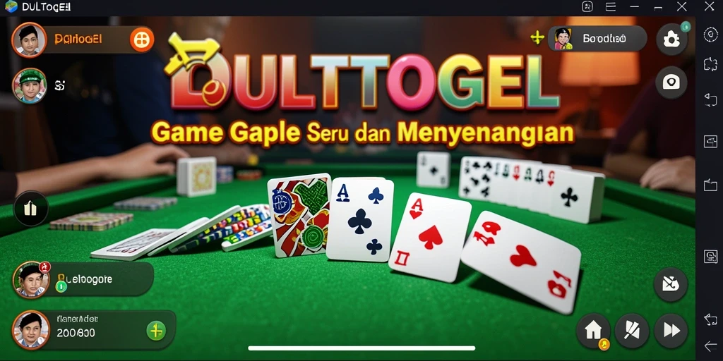 Tampilan satu sesi permainan Gaple yang seru di DULTOGEL.