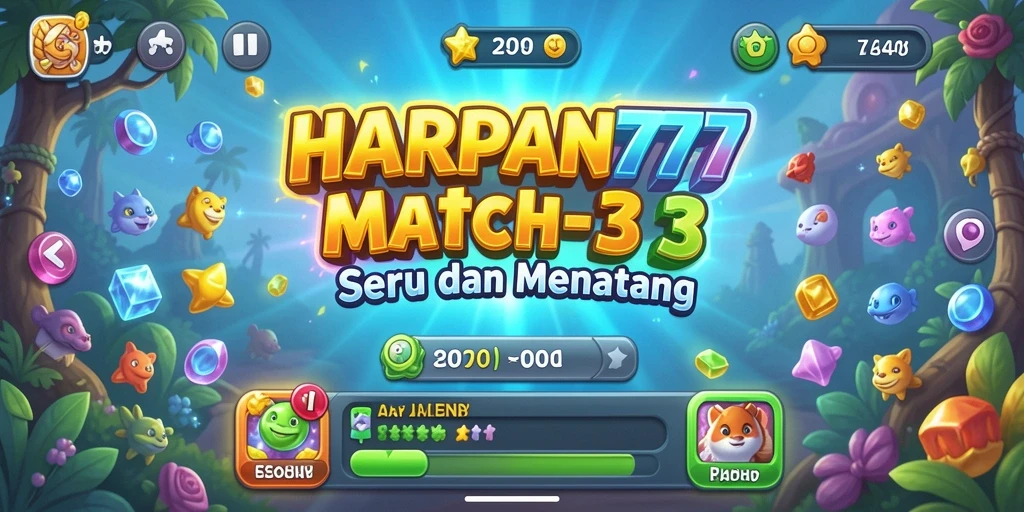 Tangkapan layar dari gameplay seru HARAPAN777 yang menampilkan momen Match-3.