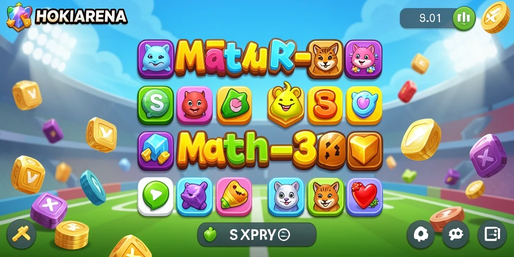 Screenshot HOKIARENA yang menampilkan aksi gameplay seru Match-3.