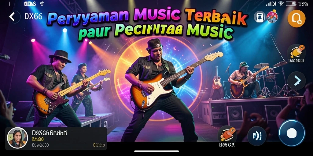 Gambar tampilan gameplay seru dari aplikasi IDX66 dengan berbagai lagu.