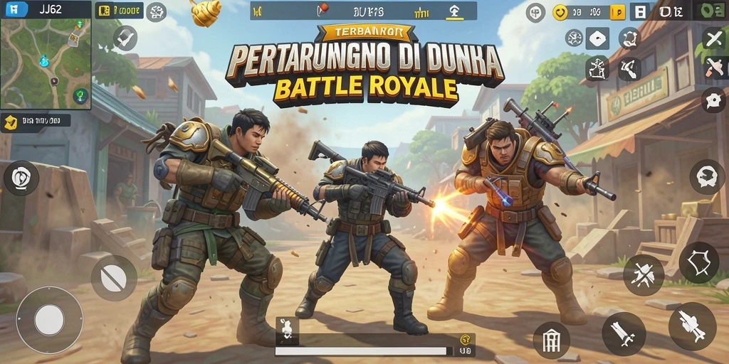 Tampilan utama dari gameplay seru di JJ62 Battle Royale.