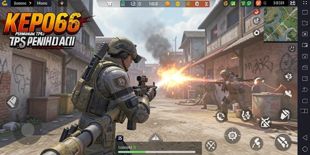 Screenshot gameplay KEPO66 yang mendebarkan dalam aksi TPS.