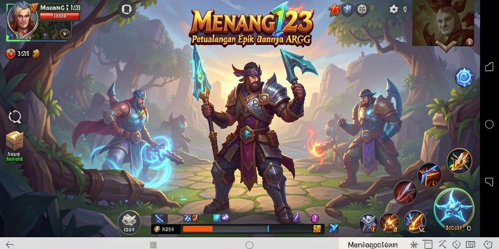Tangkapan layar utama MENANG123 menampilkan aksi pertempuran yang mendebarkan di dunia ARPG.
