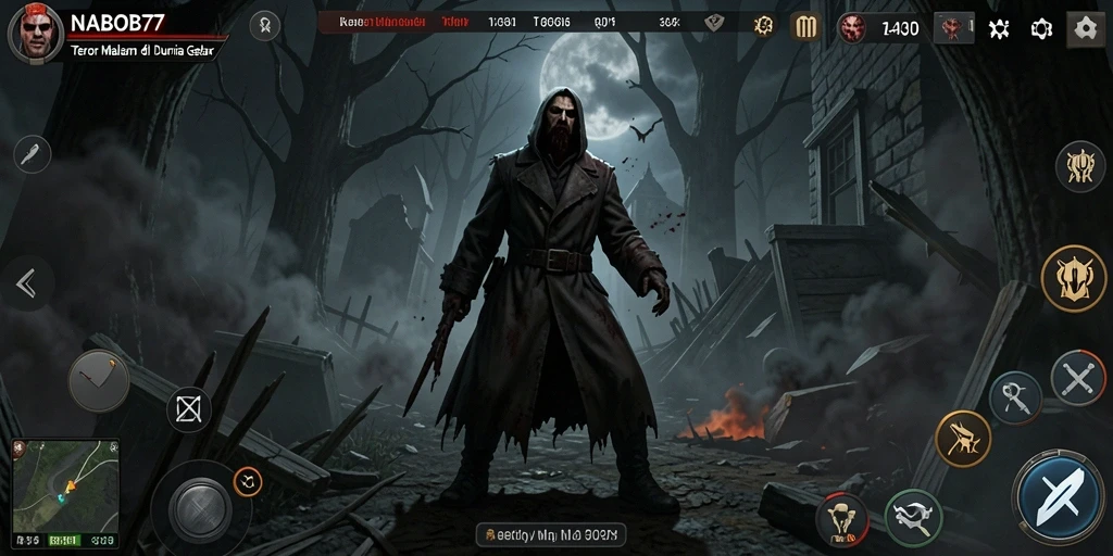 Screenshot menampilkan gameplay mencekam di NABOB77.