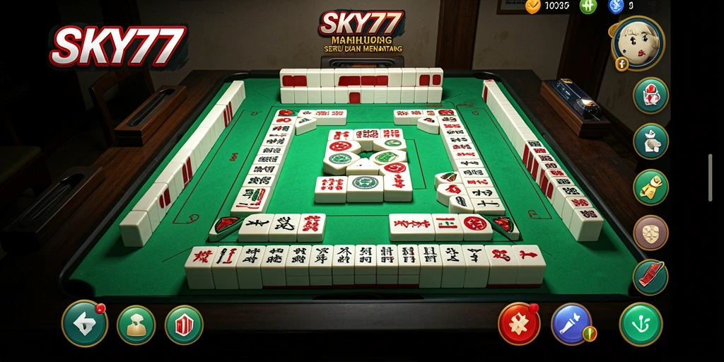Tampilan utama SKY77 menampilkan gameplay menarik Mahjong.