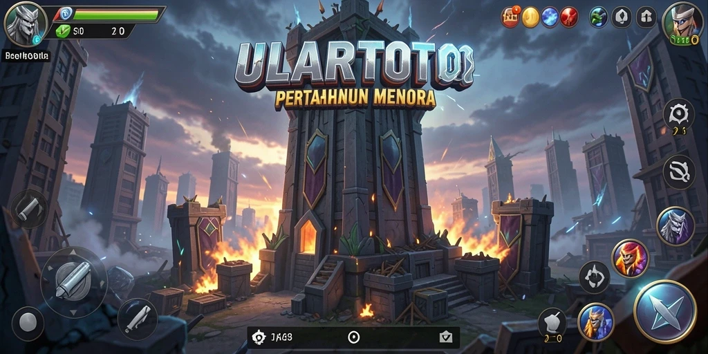 Tampilan gameplay ULARTOTO yang seru dan penuh strategi Tower Defense.