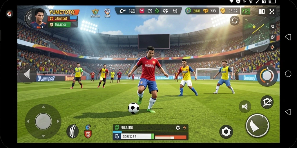 Tampilan epic dari gameplay YUMETOTO saat pertandingan berlangsung.